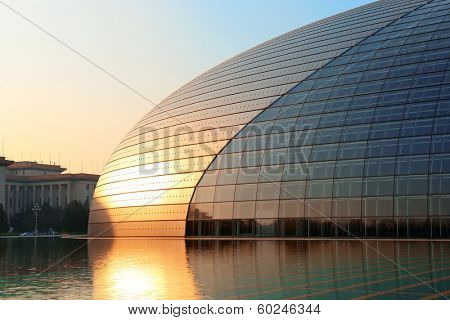 BEIJING, CHINA - APR 6: National Centre for the Performing Arts NCPA on April 6, 2013 in Beijing, China. Cost 2.8B CNY, it seats 5,452 people. The first performance was held in December 2007