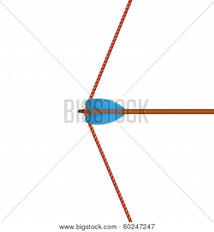Bow arrow and red bowstring