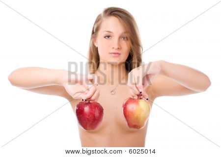 Mulher com maçãs