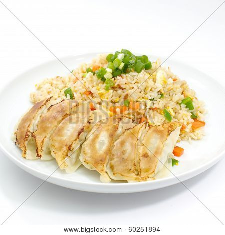 Fried rice with Fried dumplings set