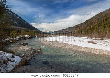 Valley of the Isar River, Bavaria, German Alps