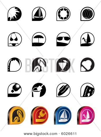 Simple Summer and Holiday Icons