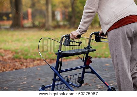 Disabled Woman On A Walk
