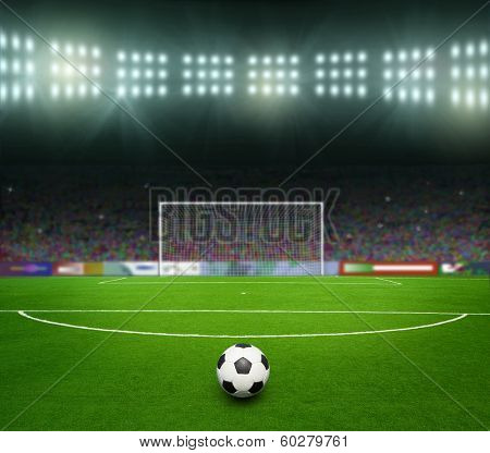 On the stadium. abstract football or soccer backgrounds 