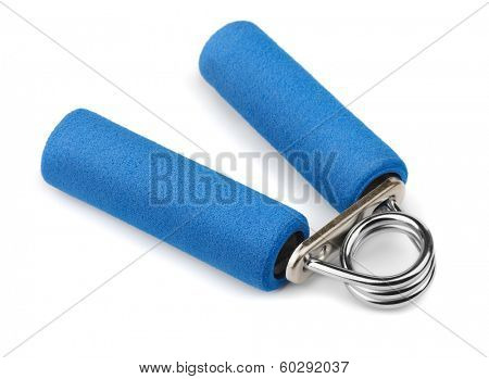 Steel hand gripper isolated on white