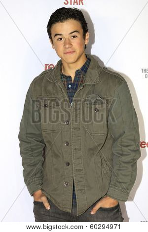 LOS ANGELES - FEB 22: Keean Johnson at the Abercrombie & Fitch 'The Making of a Star' Spring Campaign Party on February 22, 2014 in Los Angeles, CA
