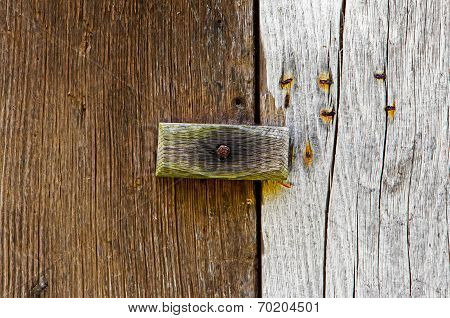 Wooden Latch On A Wooden Door