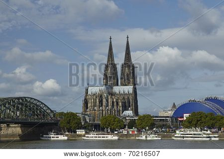 Cologne - Skyline With Cologne Cathedral