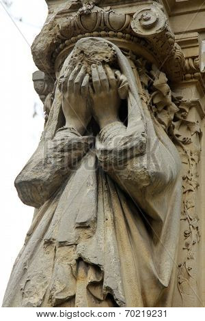 PARIS - NOVEMBER 07: Sculptures from the Pere Lachaise Cemetery in Paris November 07, 2012 in Paris, France.