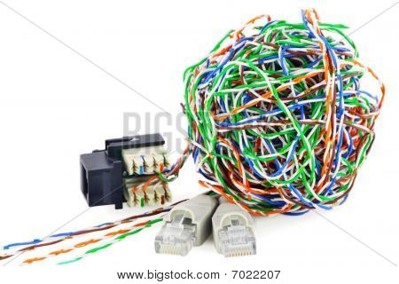 Bolden fra et parsnoet kabel og stik