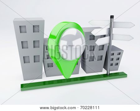 city with map Pointers. gps concept