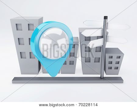 city with map Pointers. gps concept