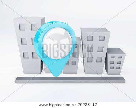 city with map Pointers. gps concept