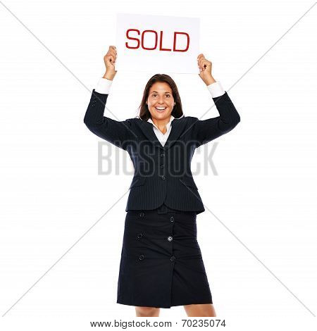 Real Estate Agent Woman Sold