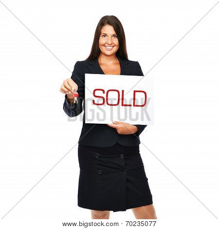 Real Estate Agent Woman Sold