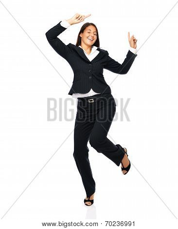 Celebrating Businesswoman Dancing