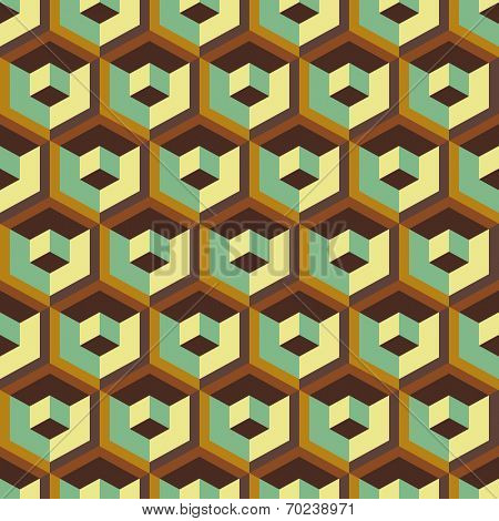 3d seamless abstract with hexagonal elements. Vector illustration. 