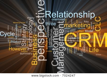 CRM słowo Cloud świecące