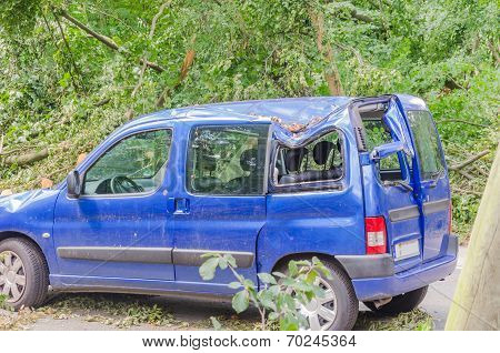 Car Damage Caused By Storm
