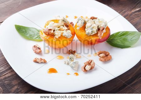Roasted Peaches With Dorblu Cheese