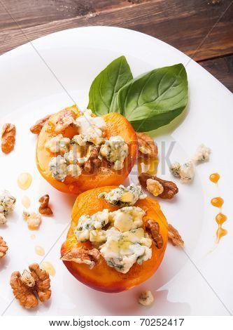 Roasted Peaches With Dorblu Cheese