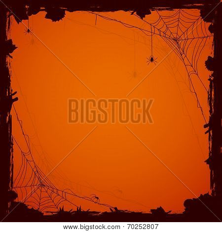 Halloween Background With Spiders