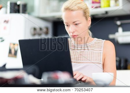 Business woman working from home.