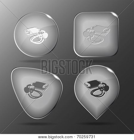 Blood pressure. Glass buttons. Vector illustration.