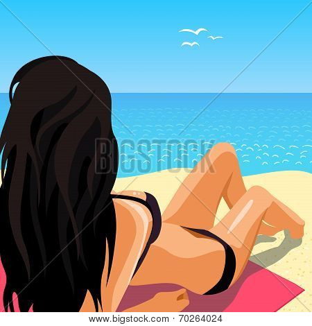 A beautiful girl on the beach