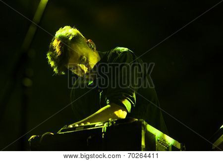 BONTIDA - JUNE 21: Artist Bonobo performs live at the main stage of the Electric Castle Festival at June 21, 2014 in the Banffy castle in Bontida, Romania