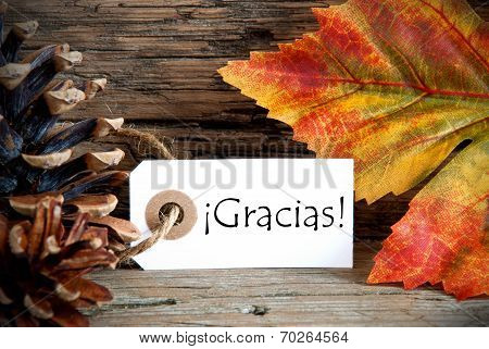 Fall Label With Gracias