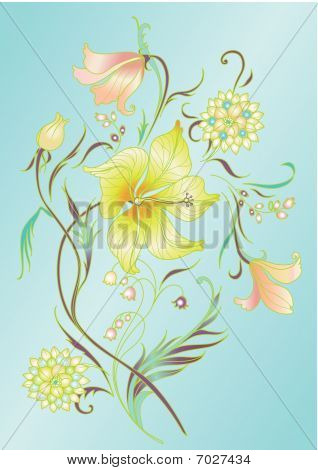blomstermotiver element