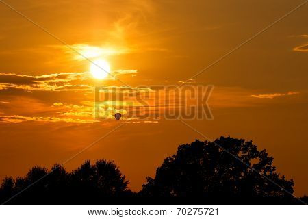Balloon in sunset
