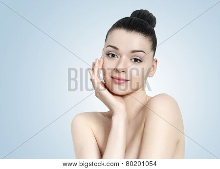 Beautiful Brunette Woman Portrait - Skin Care