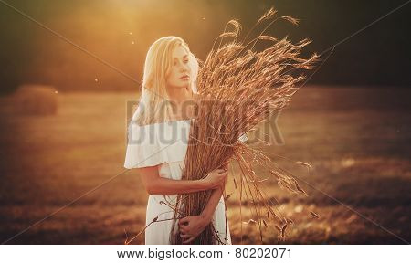 Beautiful Blond In Field