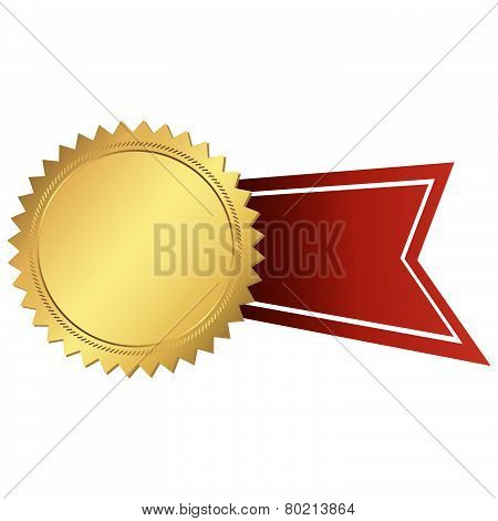 Gold Button With Ribbon