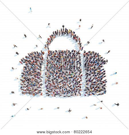 People in the form of luggage bag.