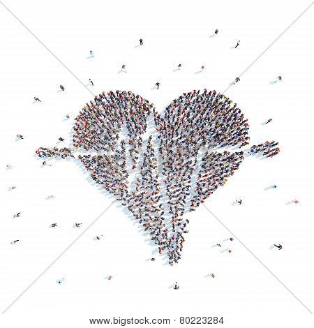 People in a heart shape, cardio.