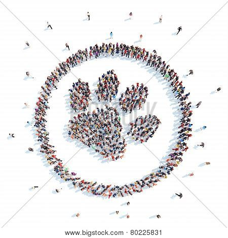 People in the form of a following animals.