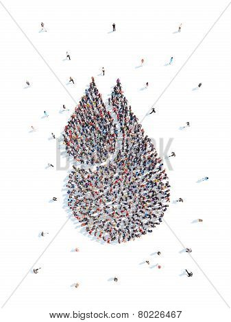 People in the form of drops.