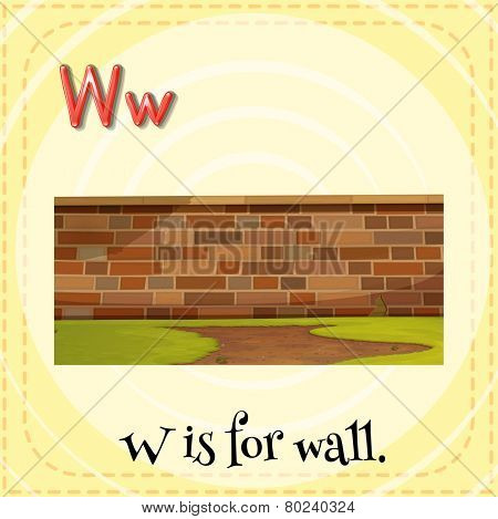 A letter W for wall
