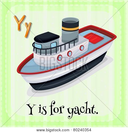 Illustration of a letter Y is for yacht