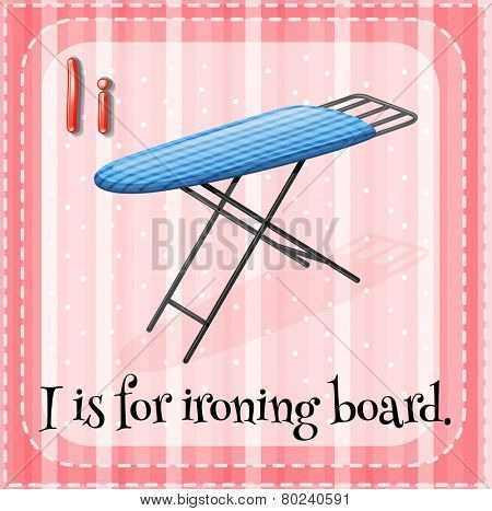 A letter I for ironing board