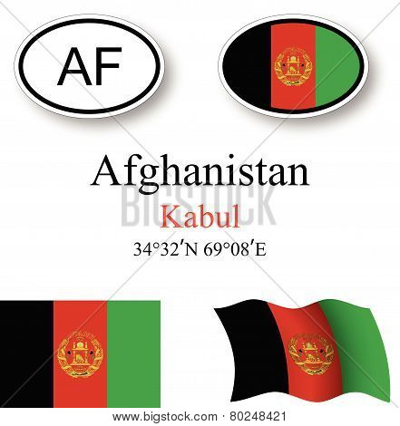 Afghanistan Flags And Icons Set
