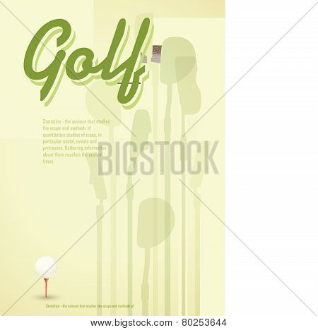 Golf Tees. Vector. Golf Ball On Tee