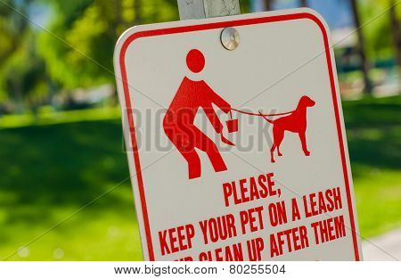 Clean Up After Pet Sign