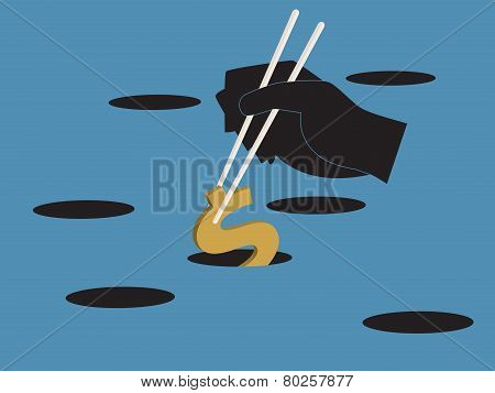 Hand Chopsticks For Money