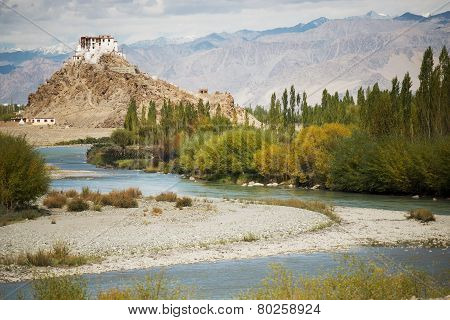 The scenic view of Stakna Monastery Ladakh ,India September 2014
