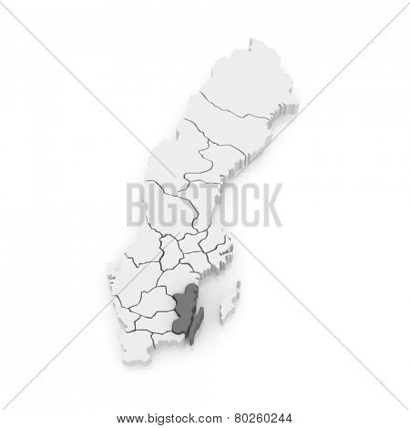 Map of Kalmar. Sweden. 3d