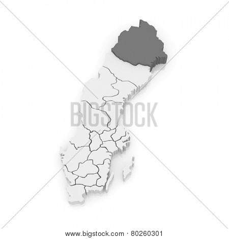 Map of Lulea. Sweden. 3d